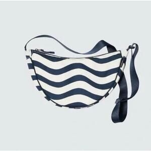 Uniqlo x Marimekko Wave Printed Round Shoulder Bag in Navy Stripe